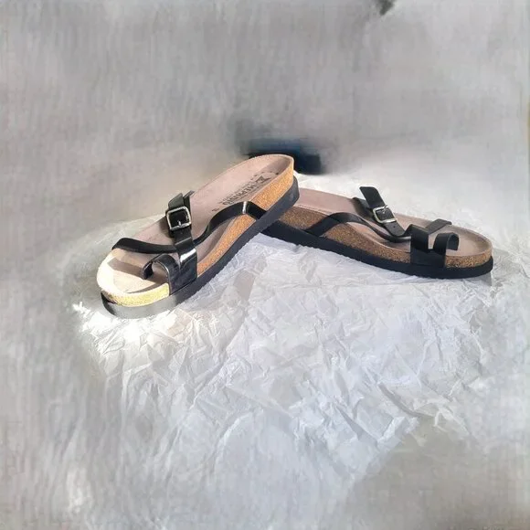 Mephisto Black Hera Sandals Patent Leather Size 40 - Picture 3 of 7